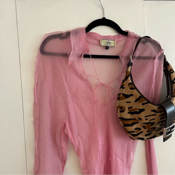 RARE Fendi S/S 2000 Pink Silk Chiffon Top! - Picture 5 of 8